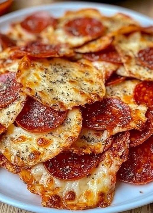 Crispy Pepperoni Pizza Cheese Crisps
