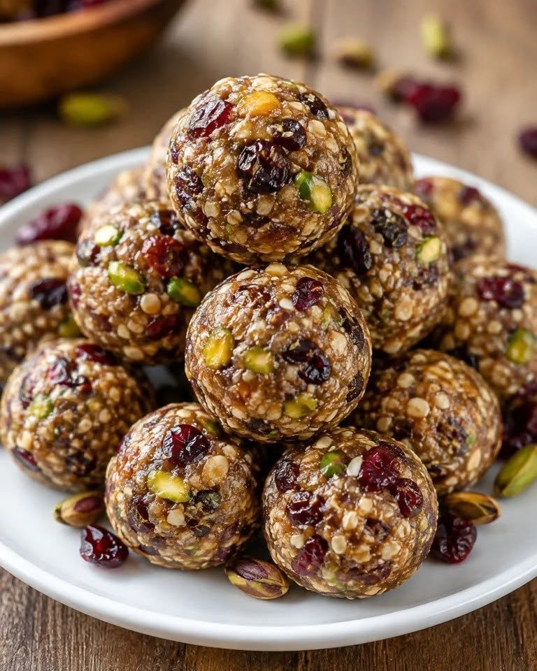 Cranberry Pistachio Energy Bites