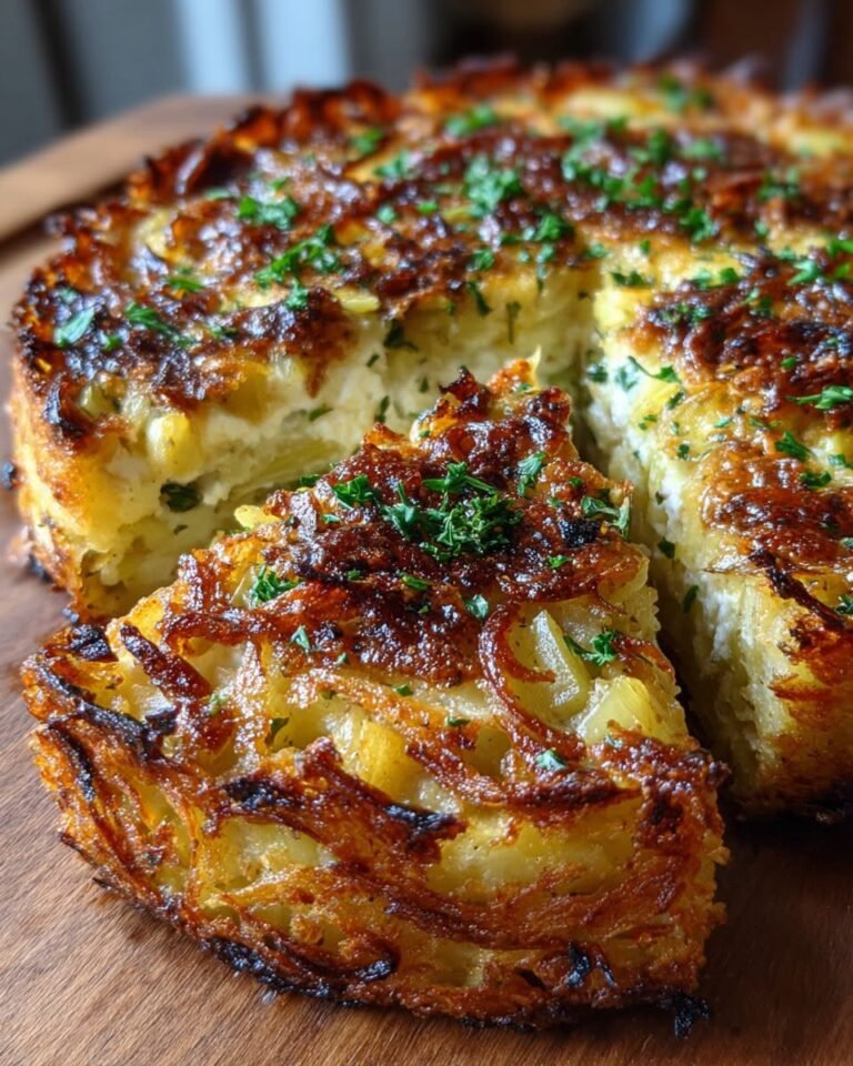 Golden Caramelized Onion, Leek & Potato Rösti Quiche with Goat Cheese