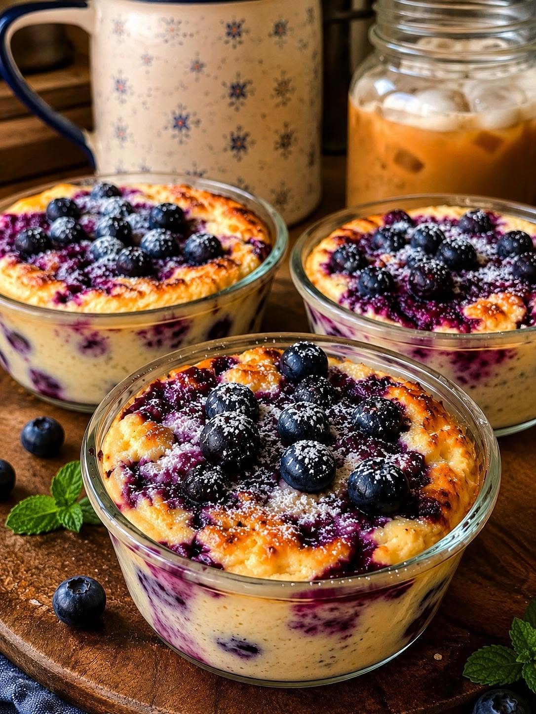Baked Blueberry Cottage Cheese Bowls
