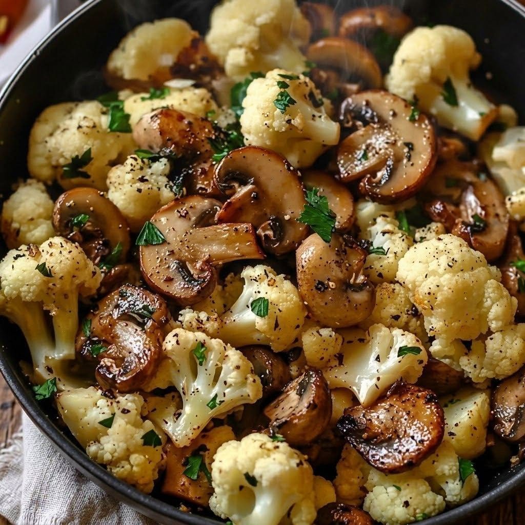 Garlic Cauliflower & Mushrooms