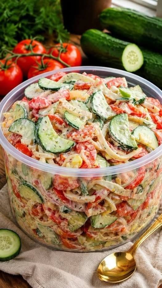 Creamy Tomato Cucumber Salad