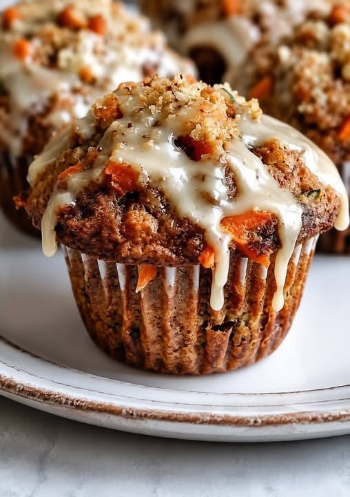 Carrot Cake Zucchini Muffins