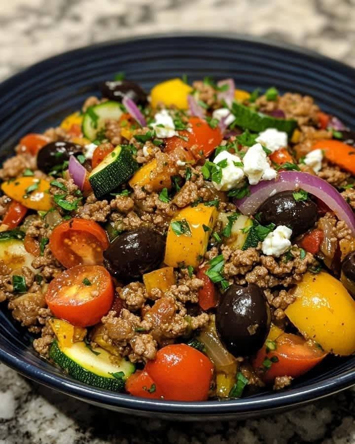 Mediterranean Ground Beef Stir-Fry