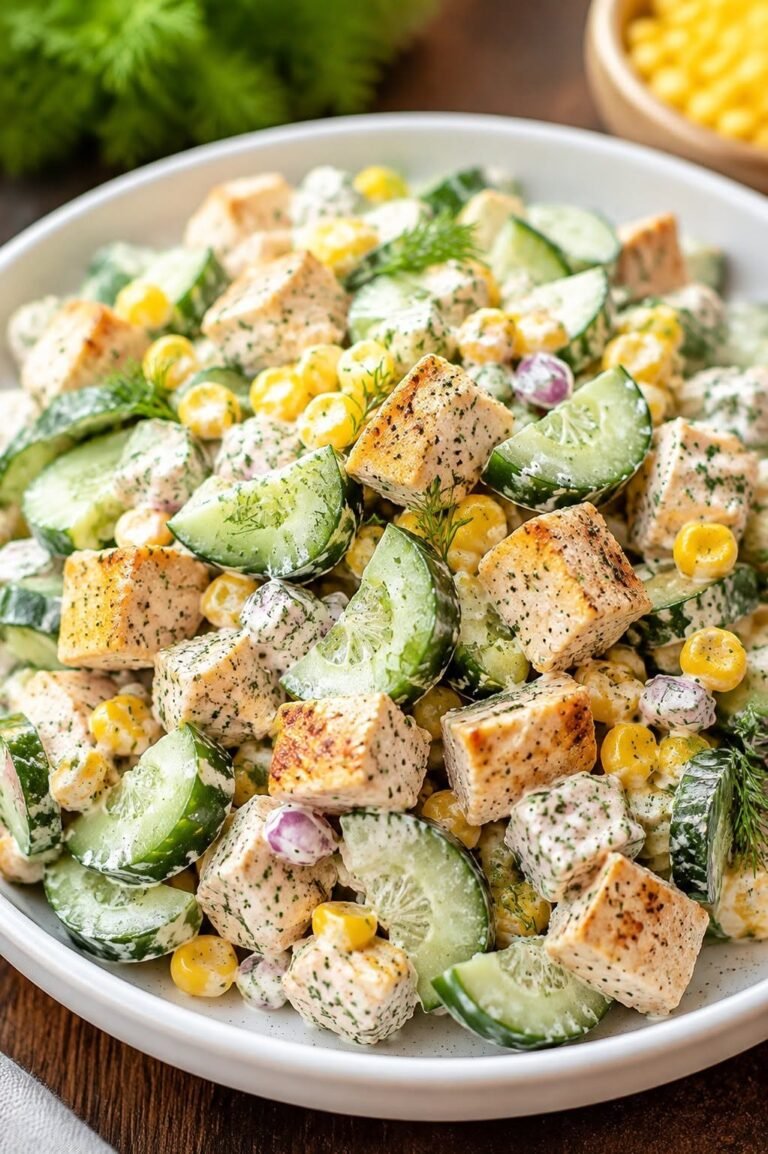 Creamy Chicken, Cucumber & Corn Salad
