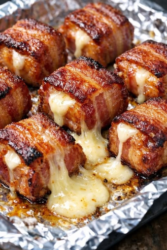 3-Ingredient Bacon-Wrapped Cheese Bites