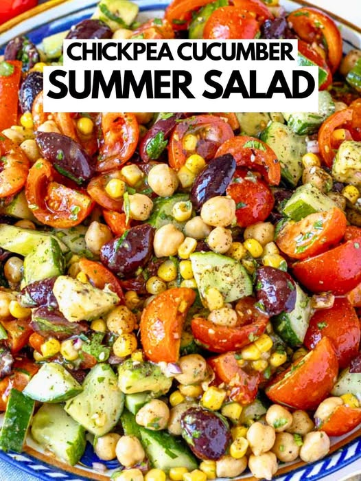 Chickpea Cucumber Avocado Summer Salad