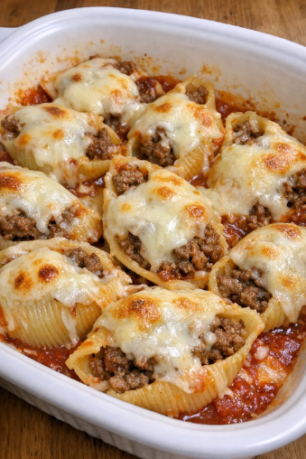 4-Ingredient Cheesy Beef Stuffed Shells