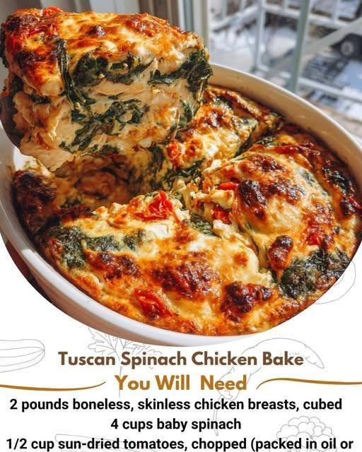 Tuscan Spinach Chicken Bake