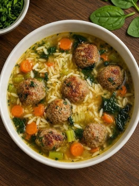 Italian Wedding Soup with Mini Meatballs
