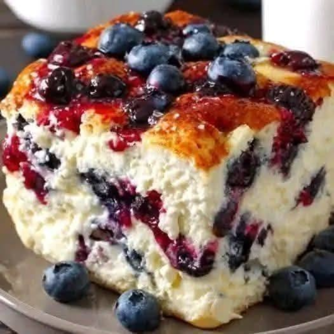 Blueberry Cream Cheese French Toast Casserole