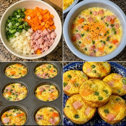 Ham, Cheese & Veggie Egg Muffins