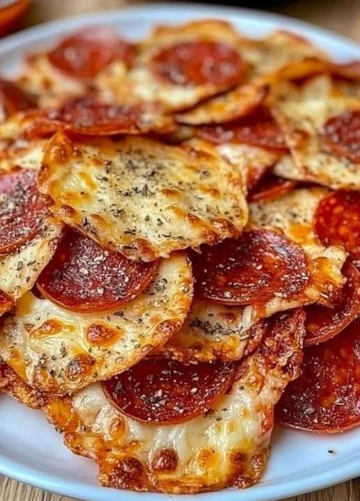 Crispy Pepperoni Pizza Chips