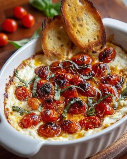Baked Creamy Tomato Basil Cheese Dip