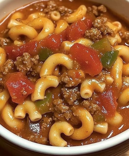 Hearty Beef & Macaroni Soup