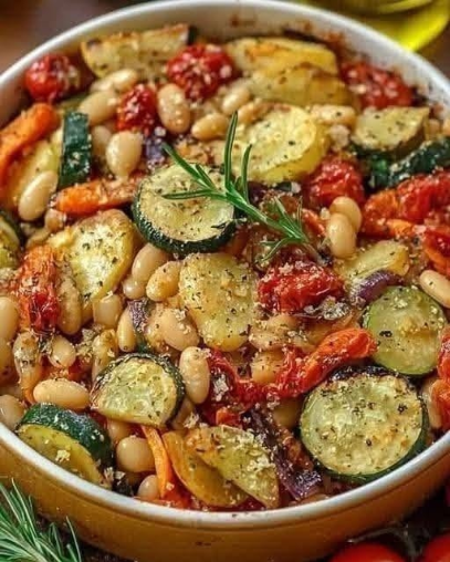 Mediterranean Roasted Vegetable & White Bean Salad