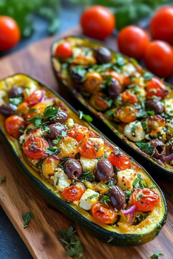 Zesty Mediterranean Zucchini Boats