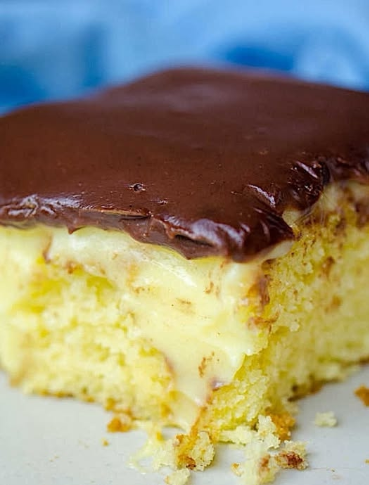 Boston Cream Poke Cake