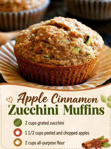 Apple Cinnamon Zucchini Muffins