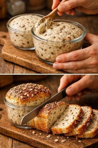3-Ingredient Seeded Bread in a Jar (No Yeast, No Sugar)